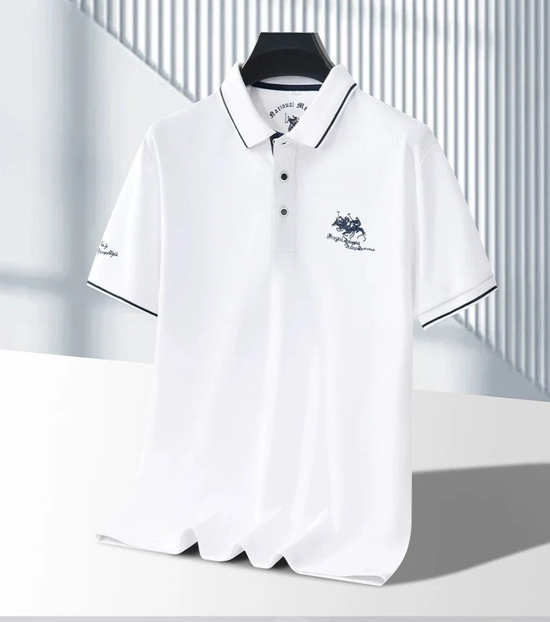 Ravicos Premium Black Polo T-Shirt with Gold Tipping | Men's Cotton Regular Fit Half Sleeve Polo