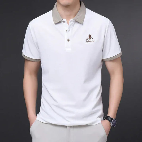 Ravicos Premium Coral Polo T-Shirt with Beige Collar | Men's Cotton Regular Fit Half Sleeve Polo