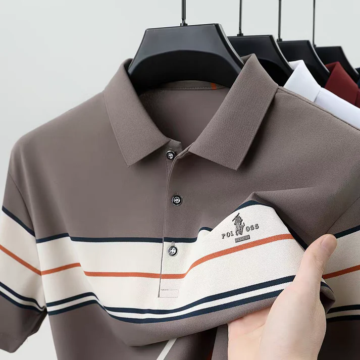 Ravicos Premium Maroon Striped Polo T-Shirt | Men's Cotton Regular Fit Half Sleeve Polo