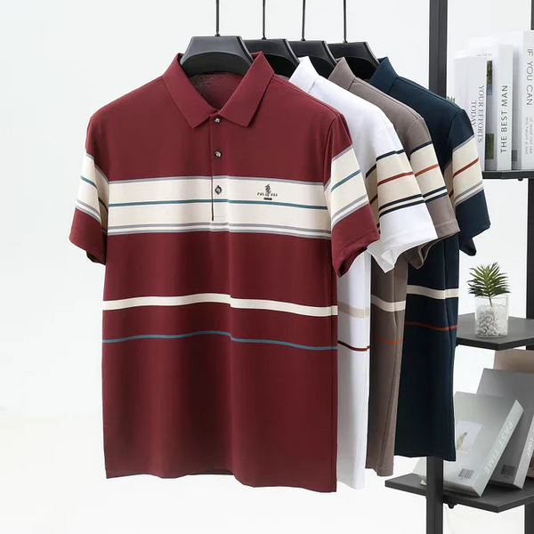 Ravicos Premium Maroon Striped Polo T-Shirt | Men's Cotton Regular Fit Half Sleeve Polo