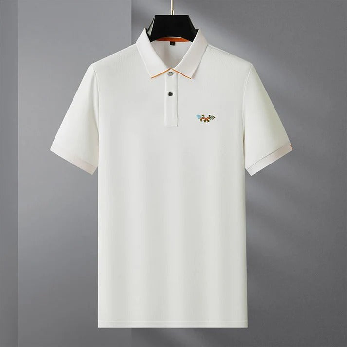 Ravicos Premium Black Polo T-Shirt with Orange Contrast | Men's Cotton Regular Fit Half Sleeve Polo