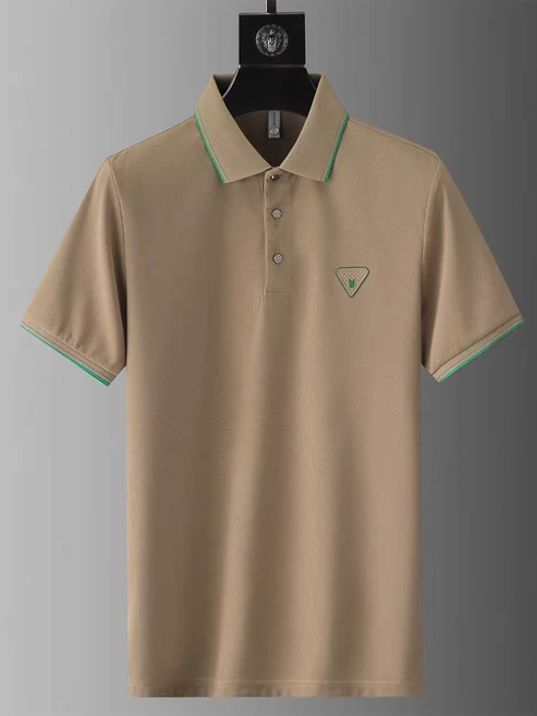 Ravicos Premium White Polo T-Shirt with Green Contrast | Men's Cotton Regular Fit Half Sleeve Polo
