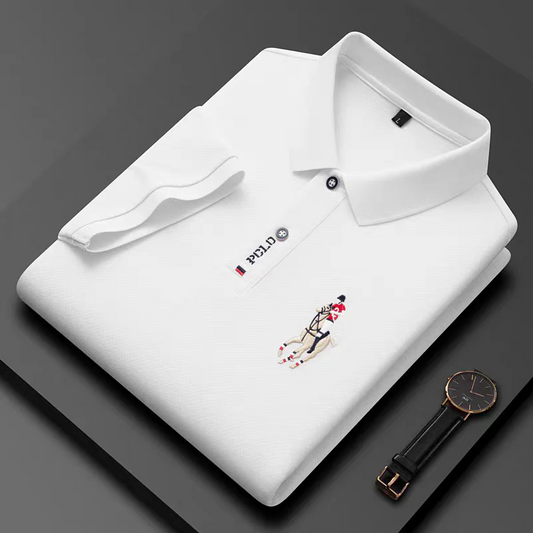 Ravicos Premium White Polo T-Shirt | Men's Cotton Regular Fit Half Sleeve Polo