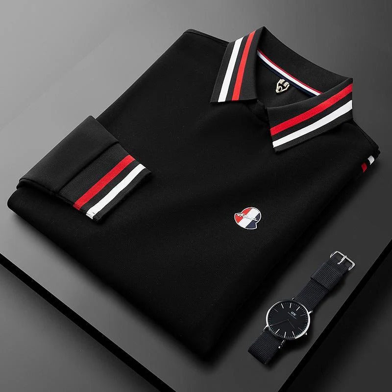 Ravicos Premium Beige Polo T-Shirt with Signature Stripe Collar | Men's Cotton Regular Fit Half Sleeve Polo