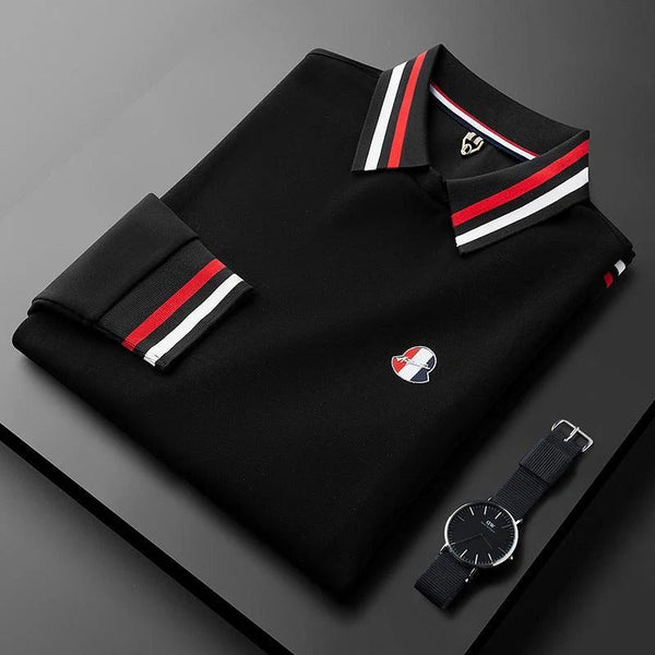 Ravicos Premium Beige Polo T-Shirt with Signature Stripe Collar | Men's Cotton Regular Fit Half Sleeve Polo