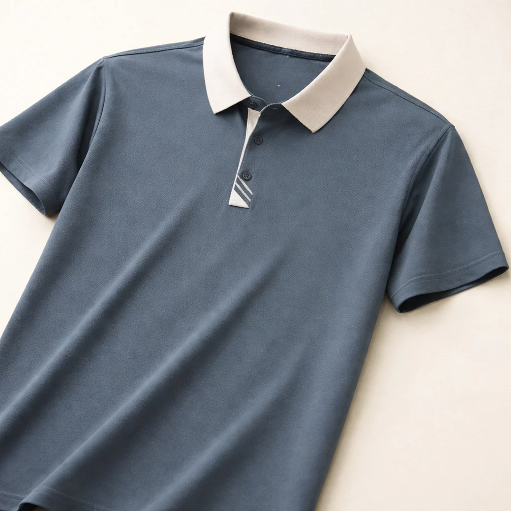 Ravicos Premium Cream Polo T-Shirt with Brown Contrast Collar | Men's Cotton Regular Fit Half Sleeve Polo