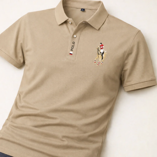 Ravicos Premium Beige Polo T-Shirt | Men's Cotton Regular Fit Half Sleeve Polo