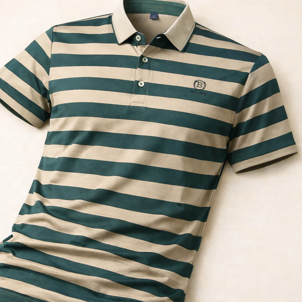 Ravicos Premium Blue & White Striped Polo T-Shirt | Men's Cotton Regular Fit Half Sleeve Polo