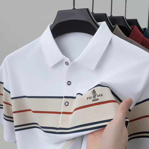Ravicos Premium Maroon Striped Polo T-Shirt | Men's Cotton Regular Fit Half Sleeve Polo