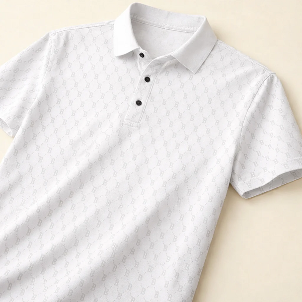 Ravicos Premium Brown Monogram Polo T-Shirt | Men's Cotton Regular Fit Half Sleeve Polo